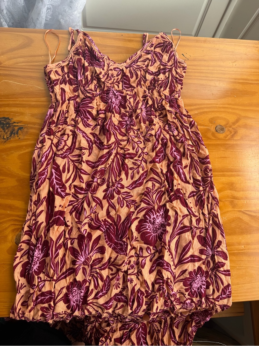Patrons of Peace Peach and Plum Floral Maxi Dress